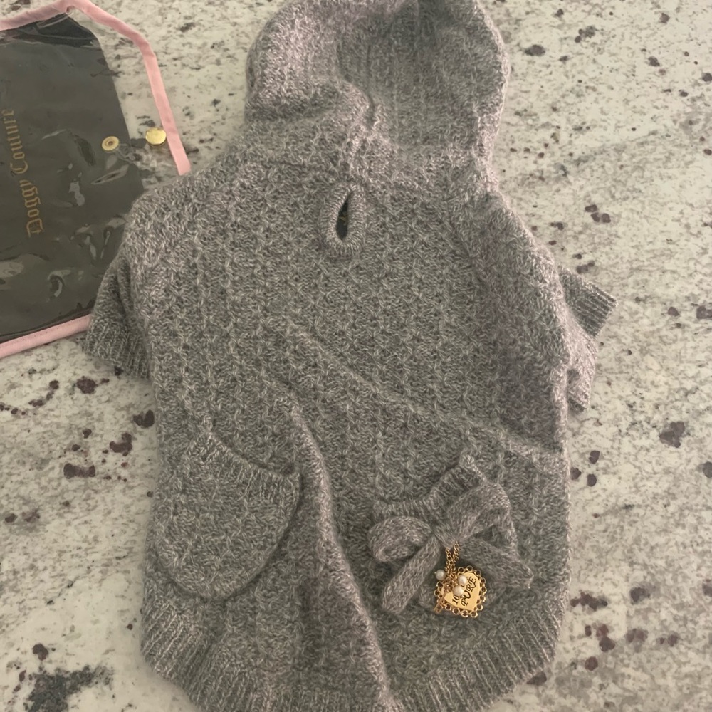 NWT Juicy Couture Pet Dog Cashmere Hoodie Outfit‎ L